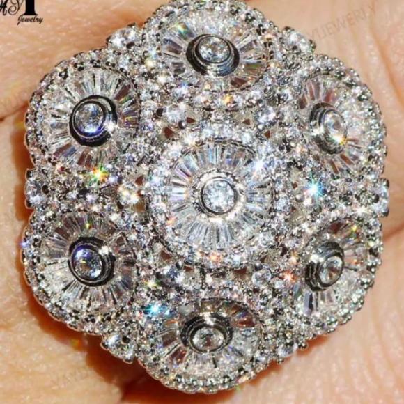 New cz sterling silver statement ring - Picture 3 of 6